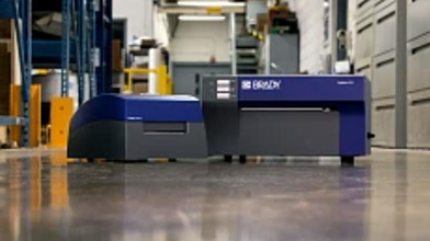 Two Brady Inkjet printers shown at a dramatic angle.