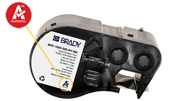 Authentic material logo shown on a cartridge for the Brady M511 printer.