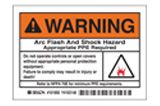 An arc flash warning sign.