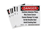 Danger signs warning of asbestos.