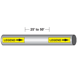 12 inch x 30 ft ASME A13.1 Pipe Label Decal Glycol Supply with 1.25 inch Letters on Vinyl by ComplianceSigns Black Legend On Yellow Background 