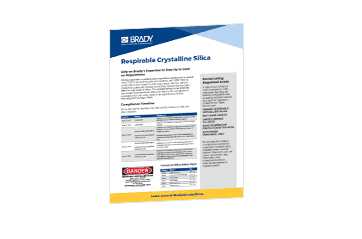 Silica Signage Compliance | OSHA Silica Rule Summary | BRADY