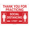 Social Distancing Sign 6 feet