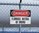 No smoking sign on a fence