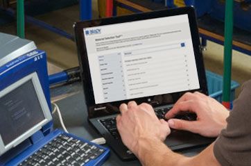 Material selection chart on laptop