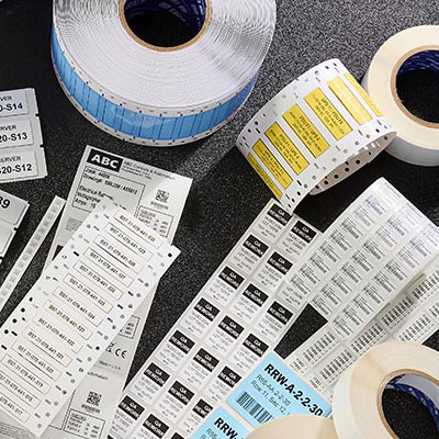 Different types of Brady labels.