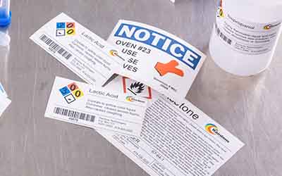 A variety of color lab labels.