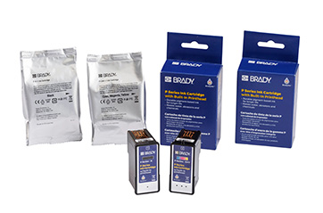 Inkjet cartridges for the Brady J7300 color label printer.