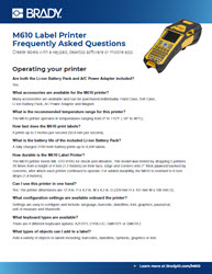 M610 frequently asked questions, opens a new window