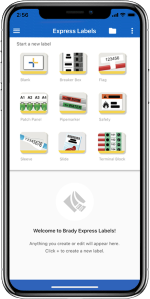 A screenshot of Express Labels mobile on a phone