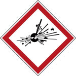 Chemical safety symbol for exploding bomb