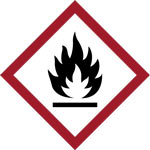 Chemical safety symbol for flame
