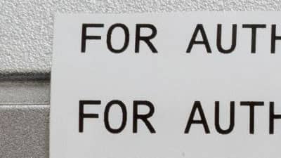 A Brady multipurpose label with the text 