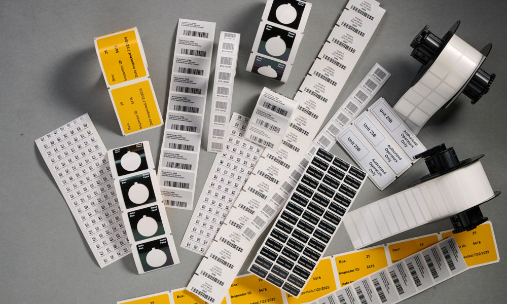 A collage of B33 series product  id labels, covering a wide range of applications.