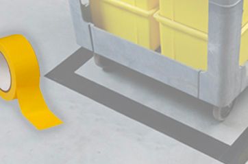 Brady ToughStripe Nonabrasive Footprints Floor Marking Tape 10 Length 3-1/2 Width Pack of 10 Per Roll Yellow 