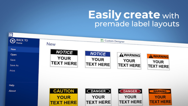 Brady workstation premade label layout