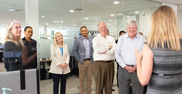 Brady's board of directors takes a tour of one of our European facilities. 